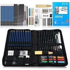 Professional Sketching Pencils and Drawing Kits Pads Sharpener Eraser 48 Pack