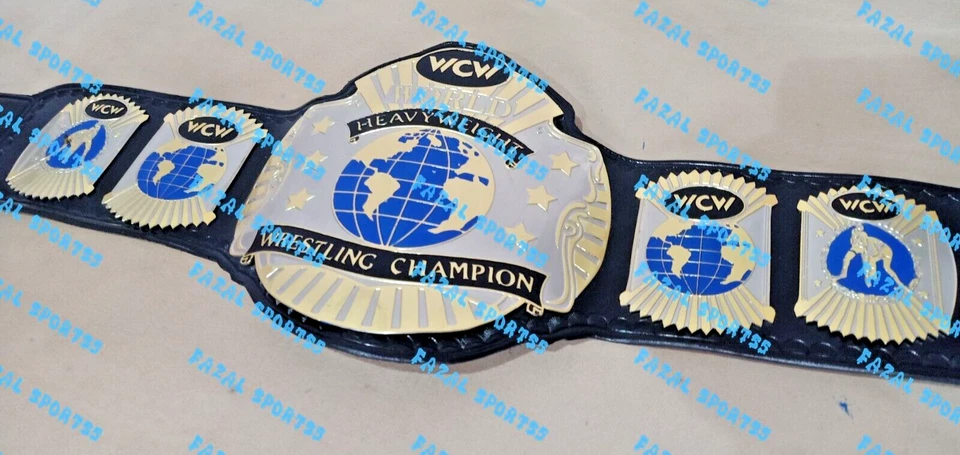 Cinturón de título de campeonato de peso pesado World Championship Wrestling 2 mm latón Foto 3 de 4