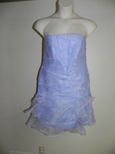 Davids Bridal Dress Size 12 Bluebird Strapless F15243 Bridesmaid NWT $149