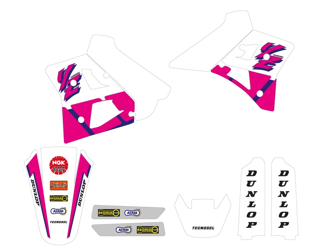 Autocollants Yamaha YZ 250 90-92 réplique OEM de restauration
