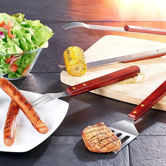 ANCKERAMIC Multifoody - Pinza da cucina 3 in 1, spatola, pinza per barbecue e frusta con pinze flessibili in acciaio inox (blu