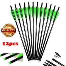 12X 22''Crossbow Bolts Aluminum Shaft Arrows Bow Hunting Archery Half Moon Nock 