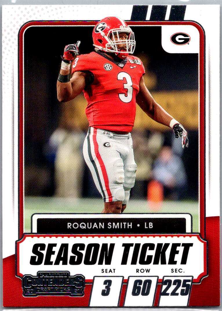 Roquan Smith #85 2021 Panini Contenders Draft Picks Purple Georgia Bulldogs