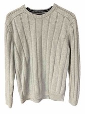 Nautica Mens Cable-Knit Sweater Gray Size XL