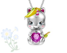 Unicorns Gifts Necklace, Unicorn Heart Pendant Charm Necklace Kids Jewelry