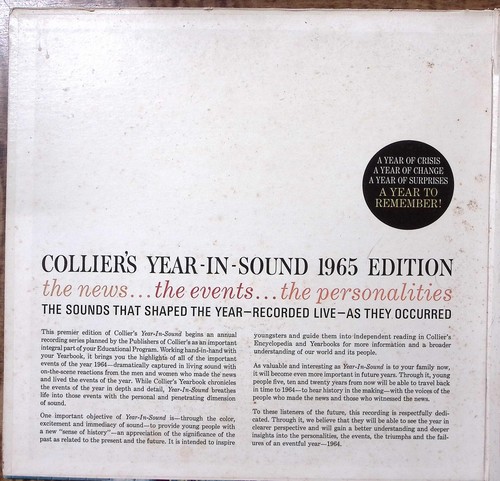 COLLIER'S ENCYCLOPEDIA 1965 EDITION YEAR-IN-SOUND HISTORIC EVENT VINYL LP 206-18 - Picture 3 of 6
