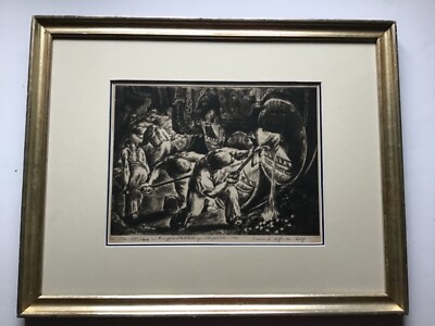 Irwin D. Hoffman Signed Etching ''The Stokers'' 1935 Ed. 10/100
