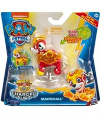 Paw Patrol Mighty Pups Charged Up Marshall Figure New Light Up Toy Gift VHTF