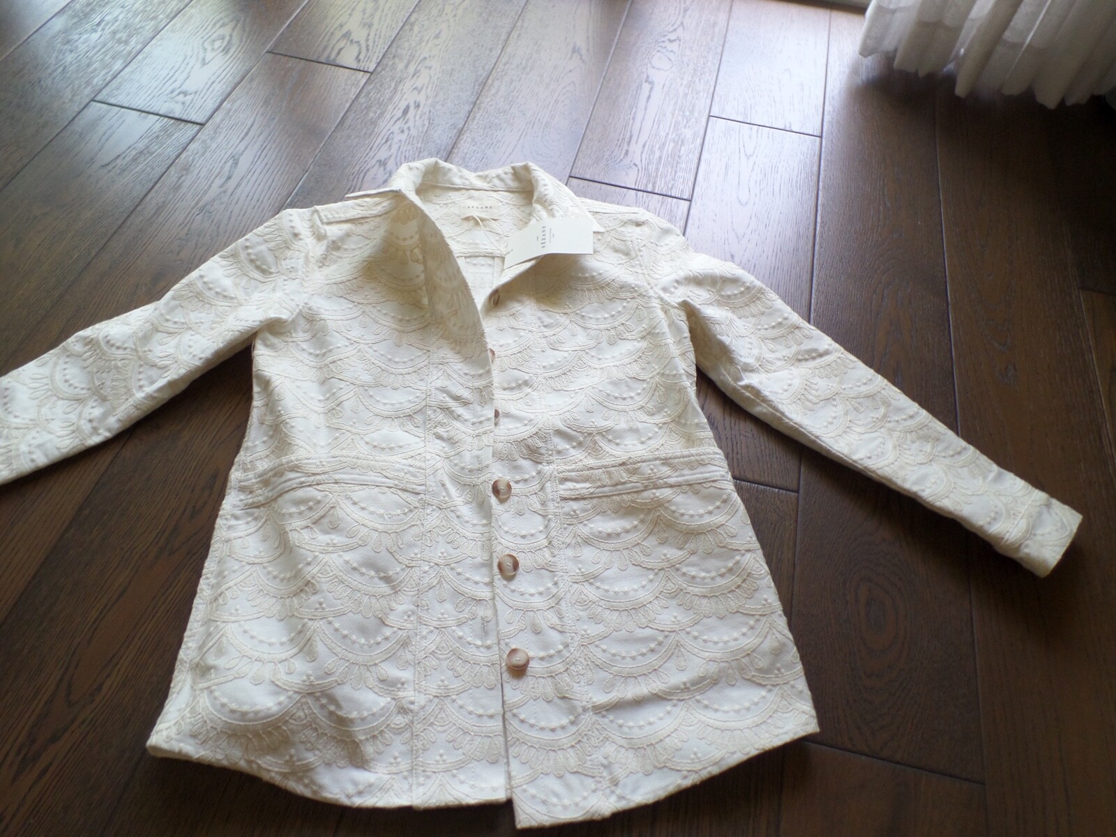 NWT Latest Veste Will sz S & ELISOU Shorts sz 4 Embroidered white, retail $499! image 4