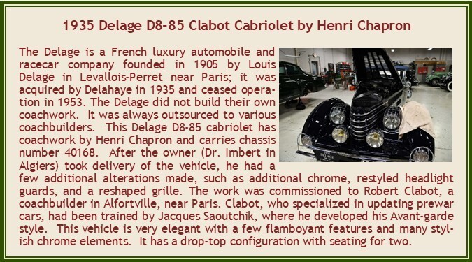 Esval 1/43 Delage D8-85 Henri Chapron Cabriolet 1935 – Modèle Neuf En Prévente