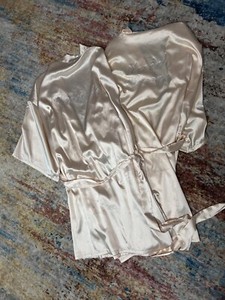 Brides Maid, Maid of Honor Satin Kimono Robes Rhinestones Light Pink Loungewear