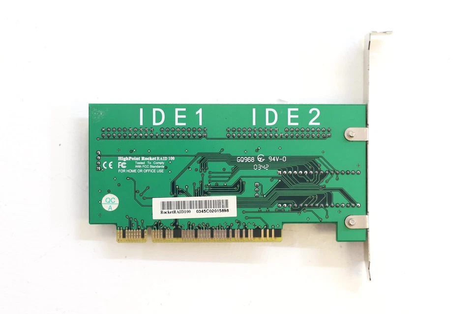 HighPoint RocketRAID 100 2CH PCIe IDE RAID Controller Card P/N: RR100 Tested - Image 3 of 4