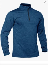 TACVASEN Men's Sports Shirts 1/4 Zip Long Sleeve Fleece Lined Running Workout Pu