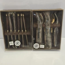 Williams Sonoma GRANDE CUISINE Wood Appetizer SET 6 Spreaders & 6 Forks 