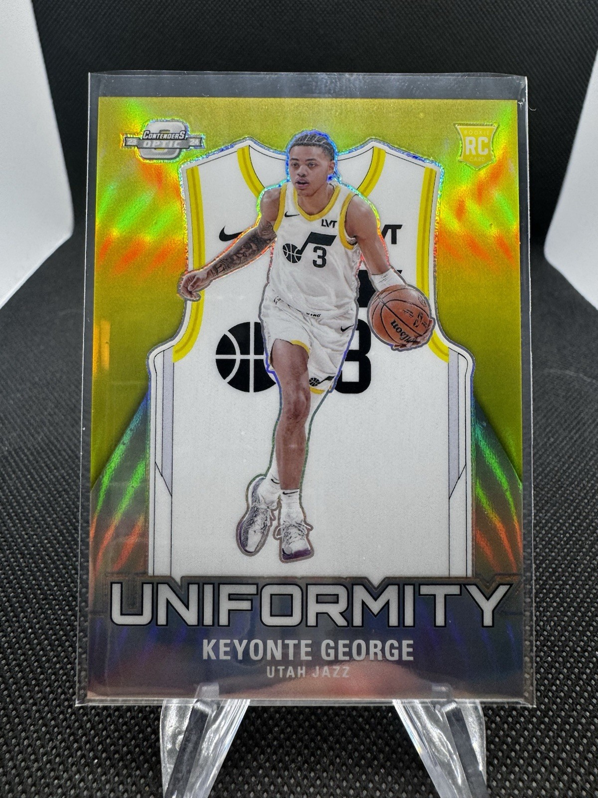 2023-24 Panini Contenders Optic #3 Keyonte George Uniformity Silver Prizm KF1G4