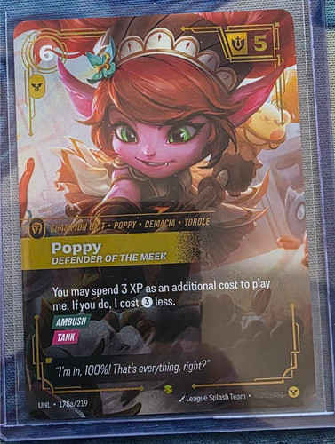 Riftbound TCG Poppy Defender of the Meek 178a/219 Alt Art Mint