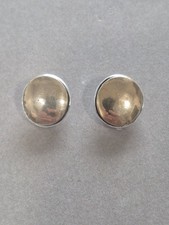 Clifton Nicholson Modernist sterling brass double layer clip earrings 25 grams