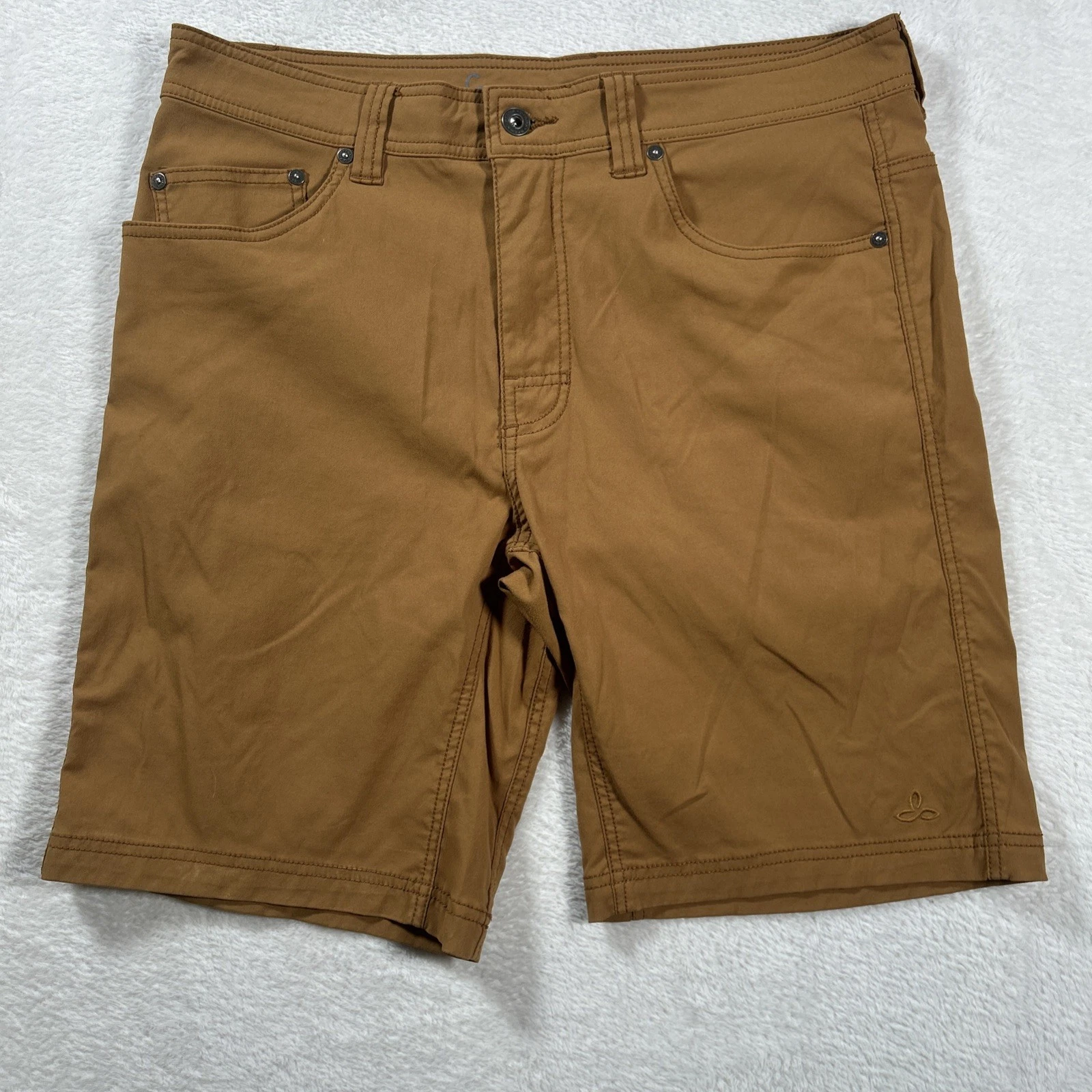 Prana Brion Shorts Mens 33 Brown 33x9 Lightweight Outdoors Hiking