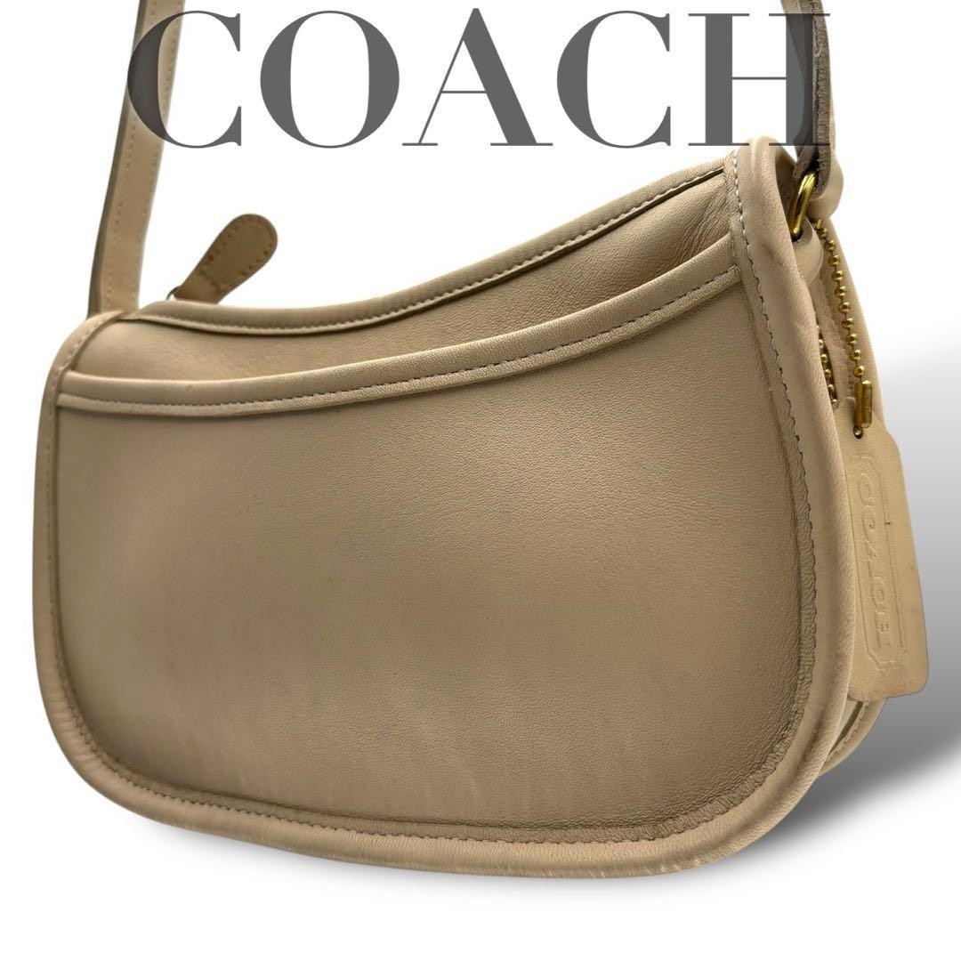 Coach 9031 Beige Charm Crossbody Shoulder Bag Pre-Owned