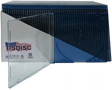 USDISC CD Jewel Cases Slimline 5.2mm, Single 1 Disc Clear Blue Lot