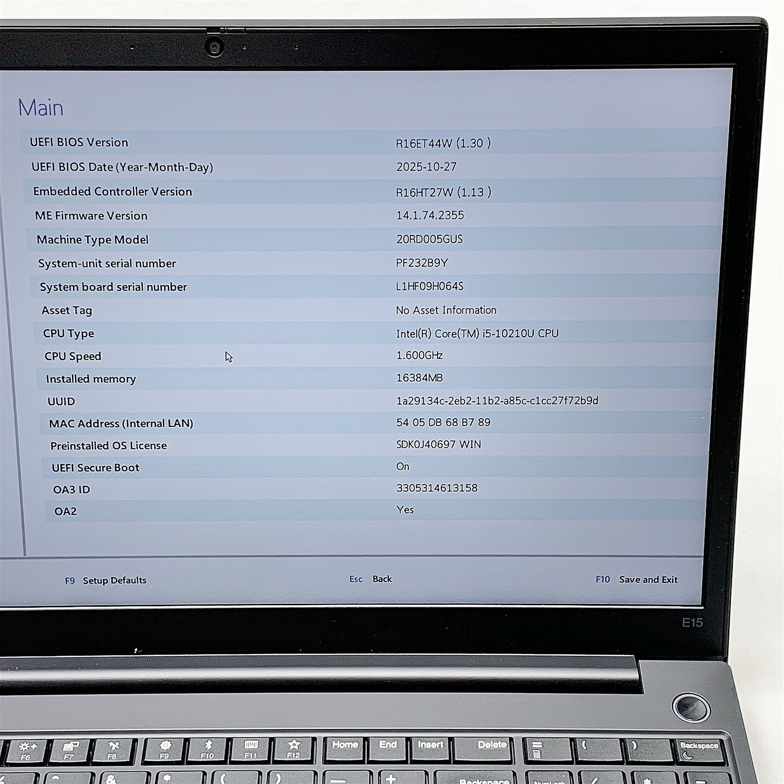 Lenovo ThinkPad, 15.6-Inch Laptop, with Intel Core i5 10th Generation, Windows 11 Home