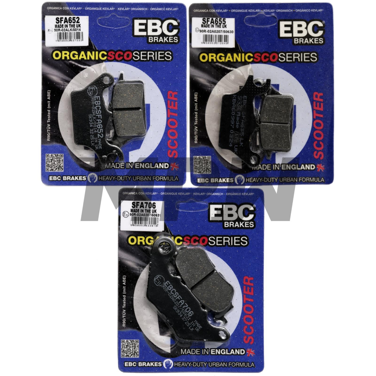 YAMAHA Tricity 300 ABS 20-25 EBC Organic Scooter Brake Pads Front & Rear