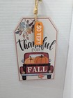 So Very Thankful For Fall Red Truck Pumpkin Wood Sign Fall Thanksgiving Decor 9"