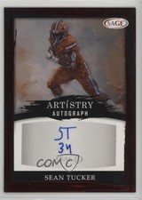 2022 SAGE Artistry Artistry Auto Red Sean Tucker #AA-ST Auto 4s3