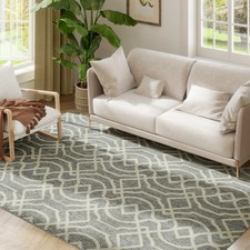 HOMCOM Easy-Cleaning Machine Washable Rug for Patio, Garden, Grey