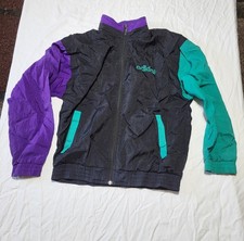 Vintage Adidas Track Jacket Mens Medium Black Colorblock Trefoil Windbreaker 80s