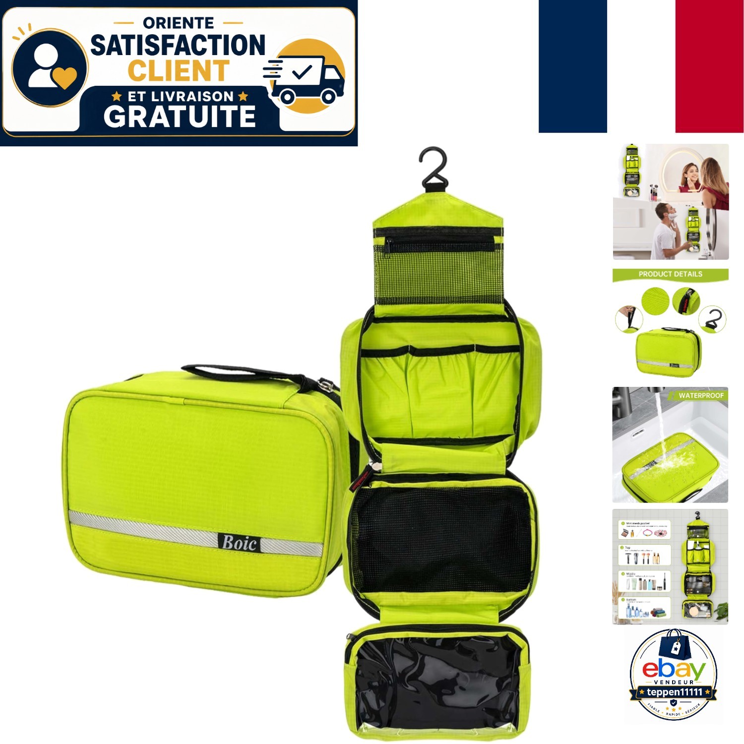 Trousse de toilette suspendre contre humidité grand sac voyage étanche