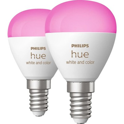 Philips Hue White & Col. Amb. E14 Luster Doppelpack Smarte Glühbirne