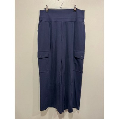 Athleta Venice High Rise Wise Leg Cargo Pant in Navy Blue Size Large Petite