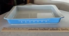 Pyrex Snowflake Garland Lasagna Casserole Baking Dish Blue 933 13.5x8.75x0.75