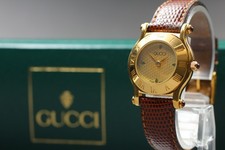 [Near MINT w/Box] GUCCI 6500L 27mm Gold Dial Quartz Women's Watch From JAPAN
