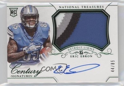 2014 Panini National Treasures 44/85 Eric Ebron RPA Rookie Patch Auto RC 03hd