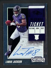 2018 Contenders Playoff Ticket #112 Lamar Jackson RC Rookie ON CARD AUTO /99
