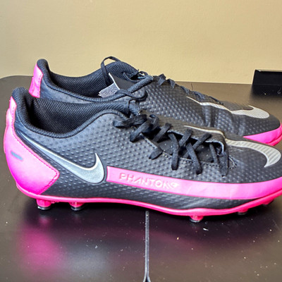 Nike Phantom GT Soccer Cleats Black/Hot Pink Silver Swoosh US Size 7 men s