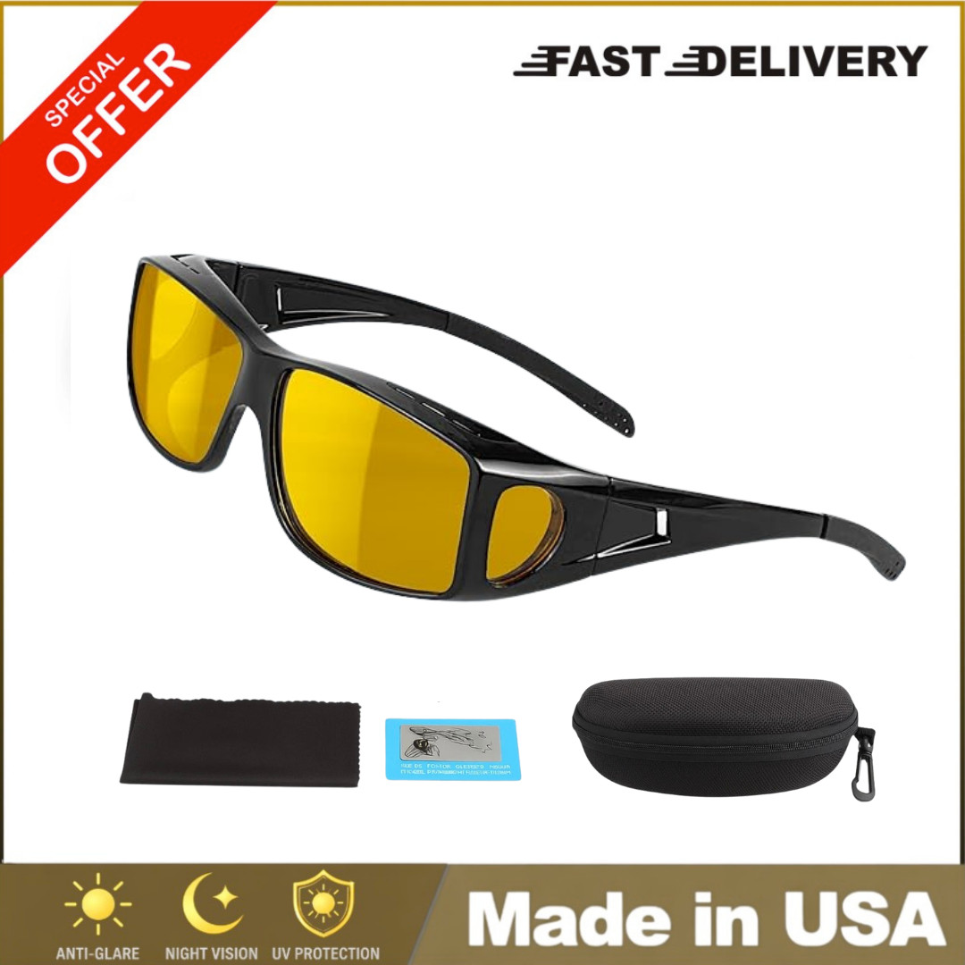 Pro Driving Glasses Anti-glare Polarized Wear Over Yellow Lens - Us
