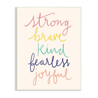 Fearless Motivational Words Phrase Rainbow Calligraphy List, Design by Heathe...
