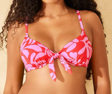 NEW Shade & Shore Women's Tie-Front Underwire Bikini Top Size 38DD