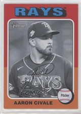 2024 Topps Heritage Short Print Black & White Image Aaron Civale #80 19nh