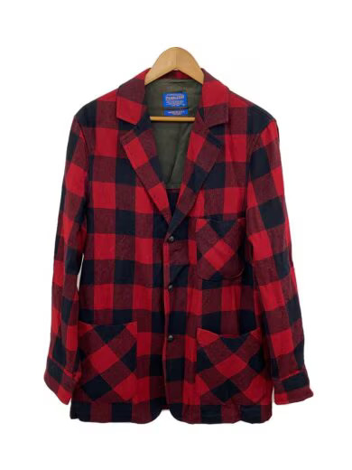 PENDLETON/Tailored Jacket/M/Wool/RED/Block Check - image 1