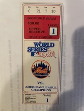 1986 1 New York Mets ticket stub Game 1 World Series