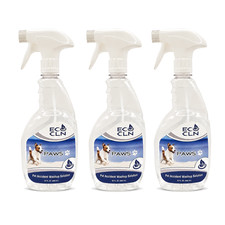 Eco Cln PAWS Pet Urine Stain  Odor Remover Dog Cat Carpet Spray 32 oz 3-Pack