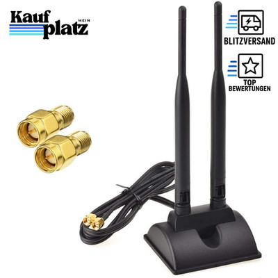 WiFi Antenne 2.4G 5.8G Dual Frequency 6dBi RP-SMA mit 2m Verlängerungskabel