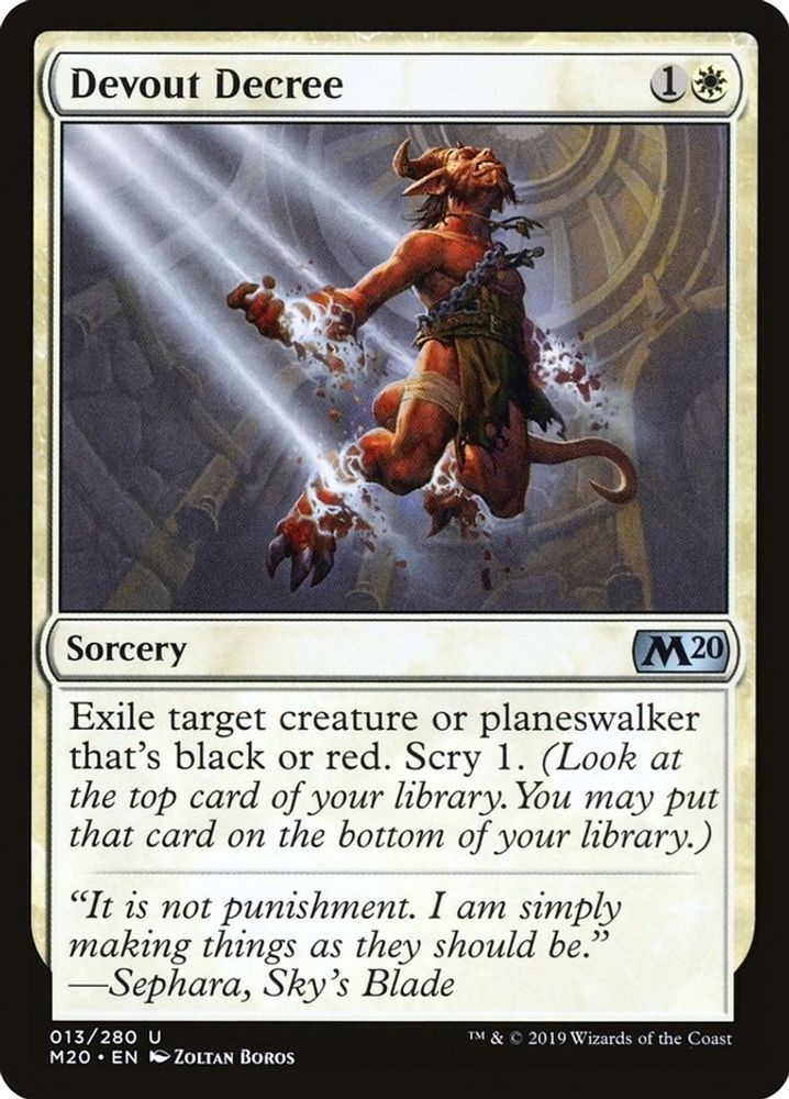 2019 Magic: The Gathering: Core Set 2020 - Devout Decree (#13, U, Near Mint)