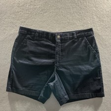 Gloria Vanderbilt women  s navy blue Chino short size 14 preppy flat front