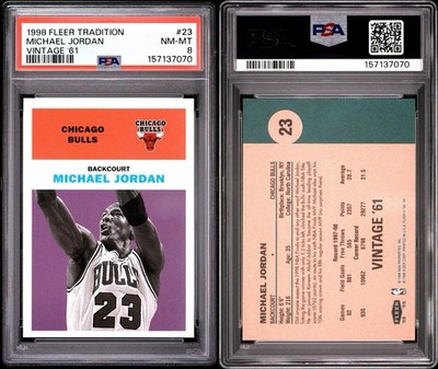 1998 FLEER TRADITION VINTAGE '61 #23 MICHAEL JORDAN PSA 8
