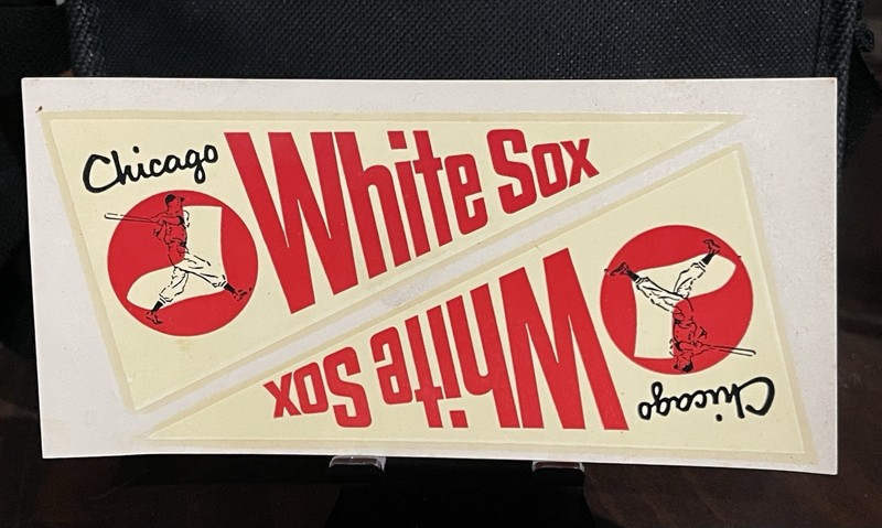 Vintage Chicago White Sox Decal Sticker "Pennant Style" Logo Grafco Decalcomania